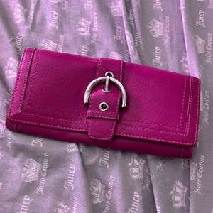 Coach Y2K Soho Fuchsia Wallet with Silver Buckle